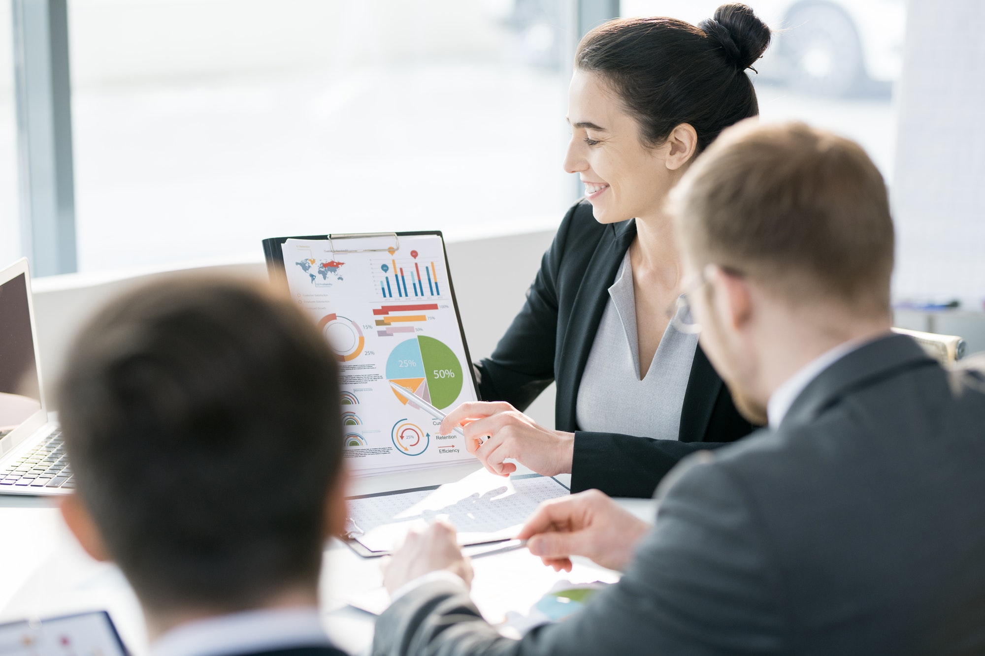 young businessman in marketing meeting